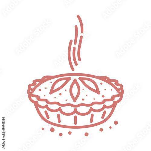 Meat pie, roll, quiche illustration