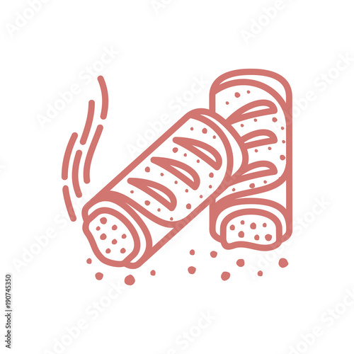 Meat pie, roll, quiche illustration