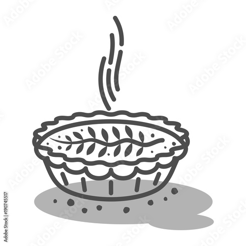 Meat pie, roll, quiche illustration