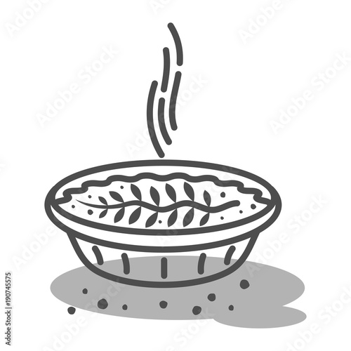 Meat pie, roll, quiche illustration