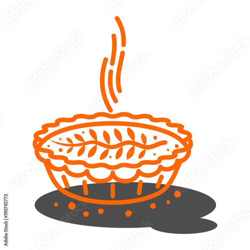 Meat pie, roll, quiche illustration