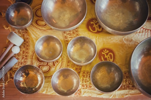 Tibetian singign bowls. Healing sound.