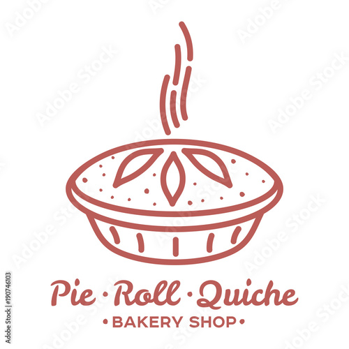 Meat pie, roll, quiche illustration