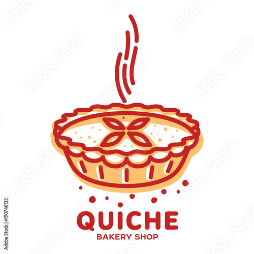 Meat pie, roll, quiche illustration
