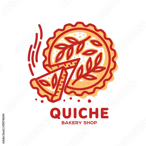 Meat pie, roll, quiche illustration