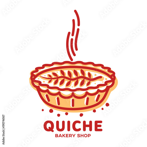 Meat pie, roll, quiche illustration