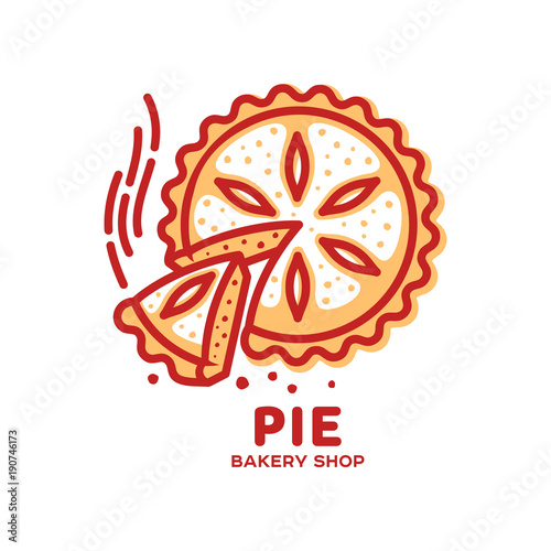 Meat pie, roll, quiche illustration