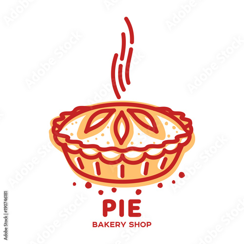 Meat pie, roll, quiche illustration