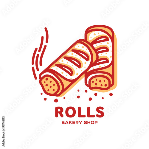 Meat pie, roll, quiche illustration