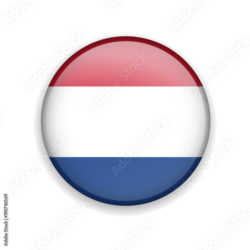 Vector glossy button with France flag. France flag icon