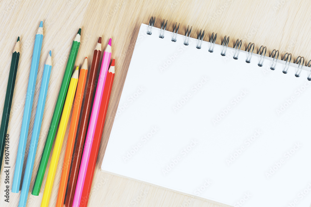 Pencils and notepad Pencils and notepad