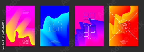 Modern poster templates. Abstract vector bright backgrounds with colorful shapes. Cover, brochure futuristic design.