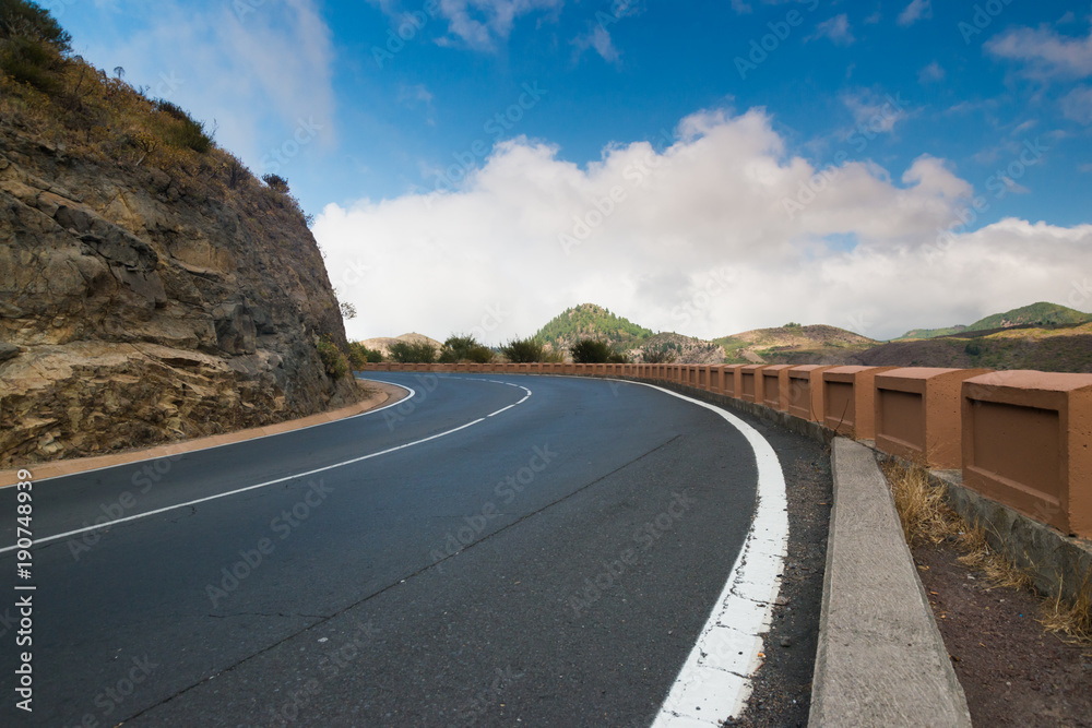 Asphalt Road in the mountains