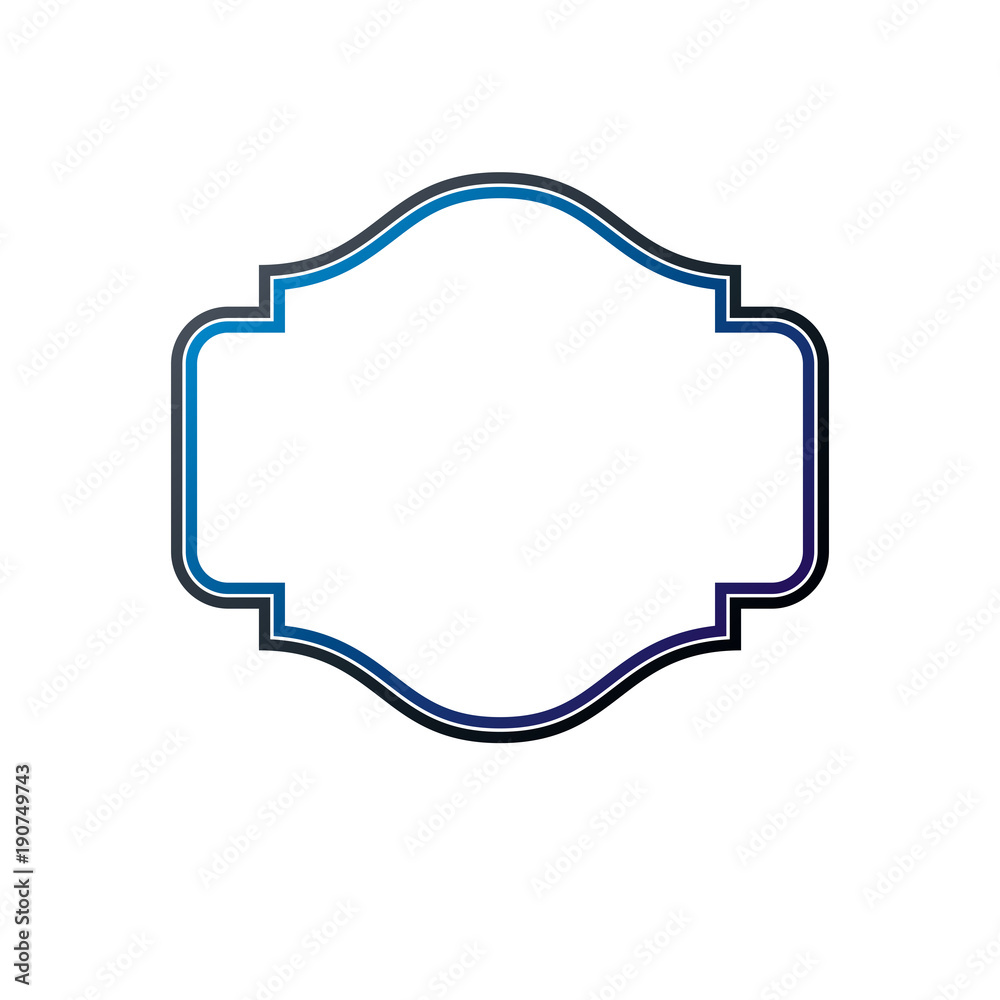 Antique frame with empty copy-space, vector emblem. Classic heraldic blank geometric shape. Retro style label, picture border.