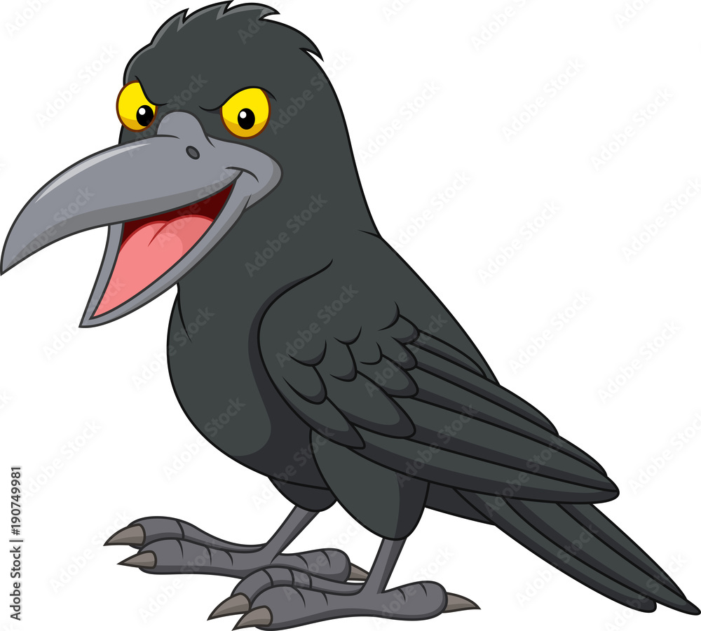 Cartoon crow isolated on white background Cartoon crow isolated on white background