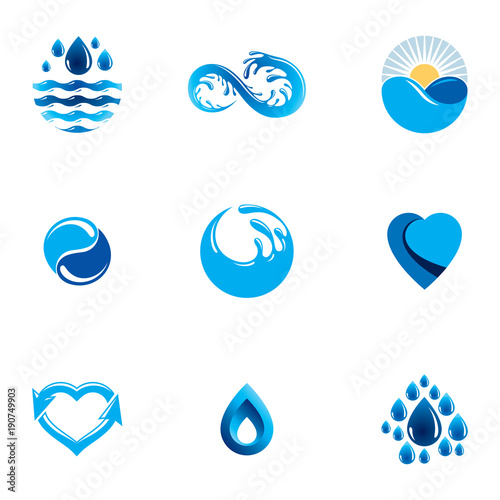 Sea wave splash vector logo...