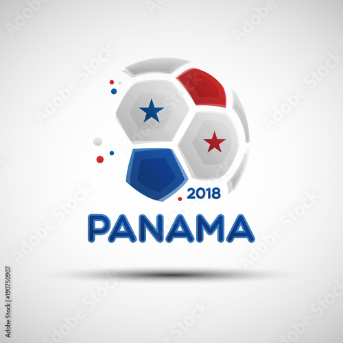 Abstract soccer ball with Panamanian national flag colors