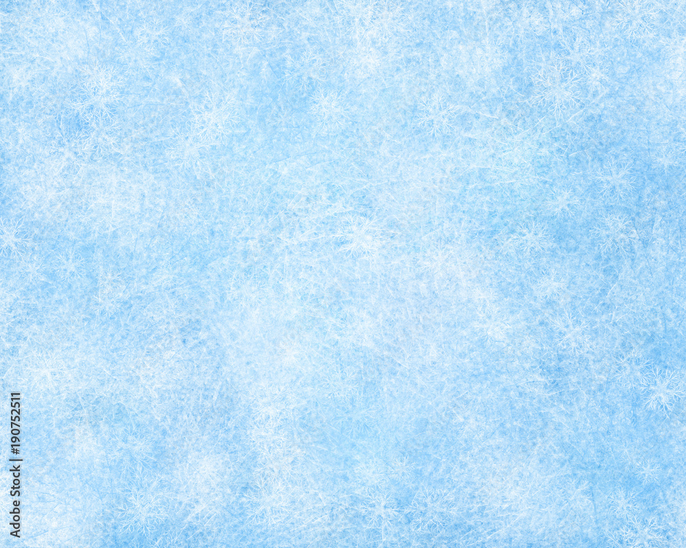 Frozen winter background with snowflake decoration.
