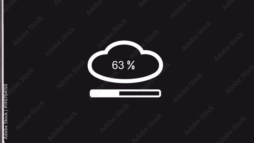 Animated cloud hosting, loading bar Animated cloud hosting, loading bar