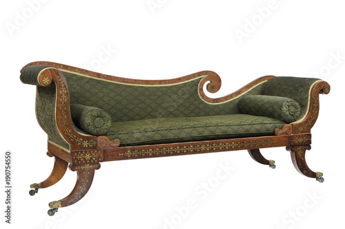 mahogany scroll arm sofa chaise longue Fototapeta