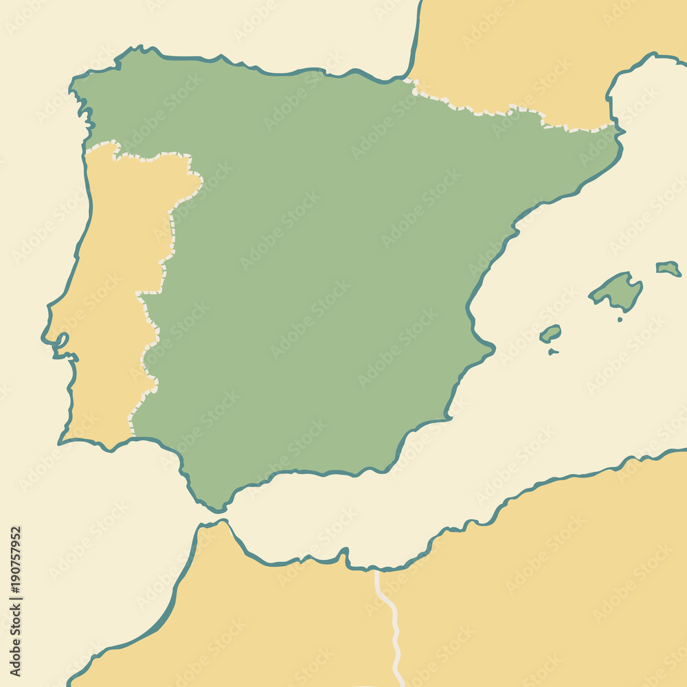Cartoon map of Spain