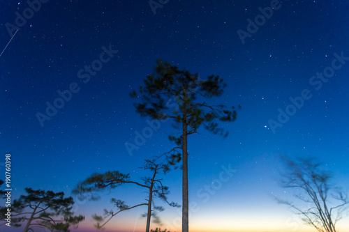 Landscape photo the sky at sunset ,Phu Kradueng National Park ,Thailand