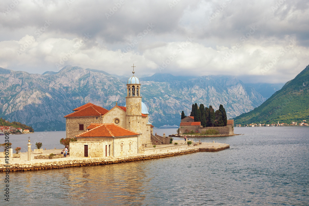 Montenegro. Bay of Kotor, two island -  Our Lady of The Rocks  and  St George