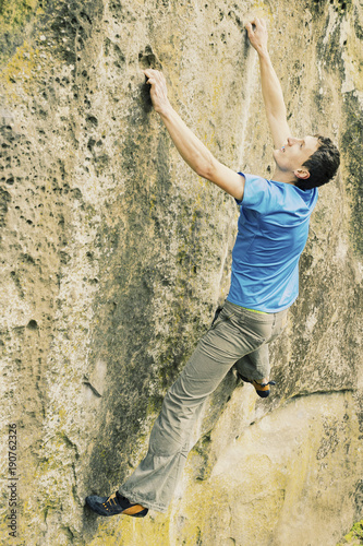 Climber to climb a big wall.