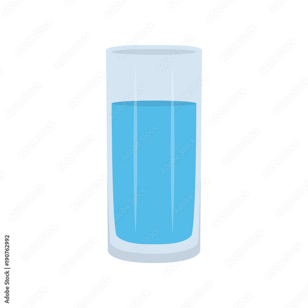glass of water flat design isolated on white background glass of water flat design isolated on white background