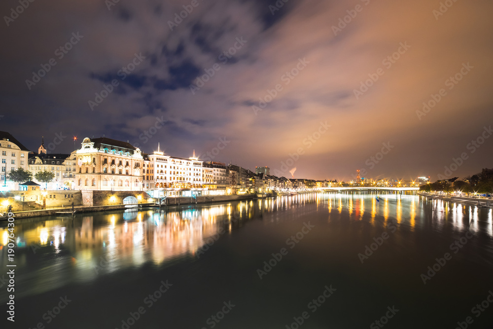Basel Rheinbrücke at Night