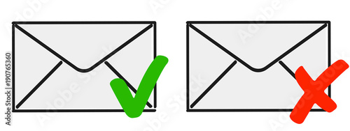 Brief Mail Symbol / Check / angekommen / Spam