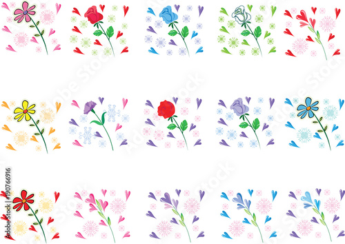 Wallpaper Mural rose and heart shape flower design Torontodigital.ca
