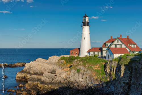 Portland Lighthouse in Cape Elizabeth, Maine, USA. 