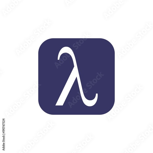 letter lambda greek symbol logo vector