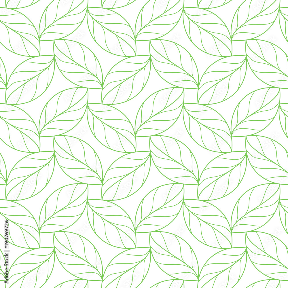 Seamless repeating linear leaves pattern