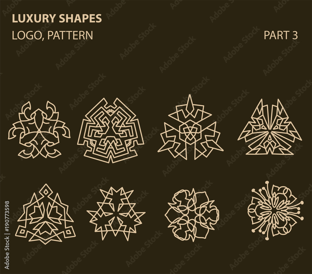 Set of universal floral minimal geometric logo.