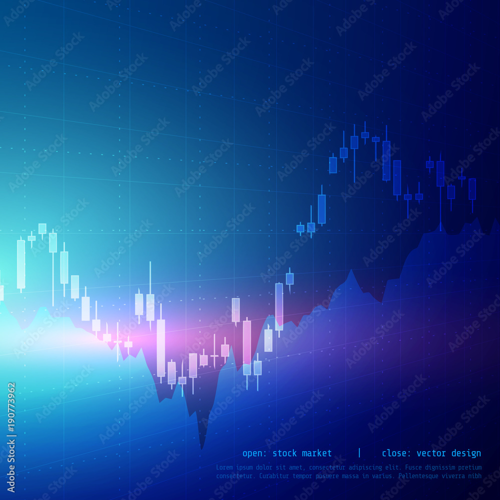 vector digital candle stick graph design for stock market