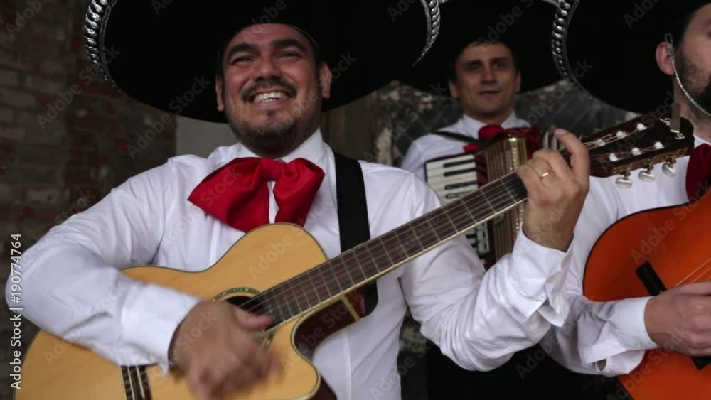 Mexican musician mariachi playing music