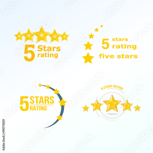 Set, collection of various design elements in form stars rating.