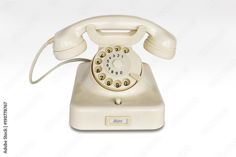 altes Telefon der Fünfziger Jahre Vorderansicht altes Telefon der Fünfziger Jahre Vorderansicht