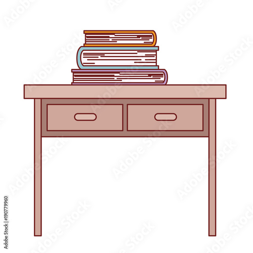 desk books education paper learning library study school textbook vector illustration