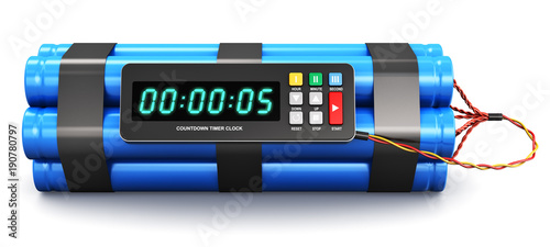 Time bomb with electronic timer clock