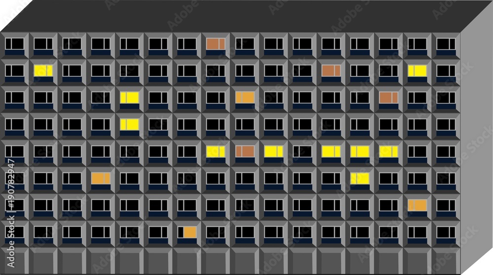 Apartment block with 16x8 windows Apartment block with 16x8 windows