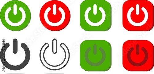 Collection of different on off buttons
