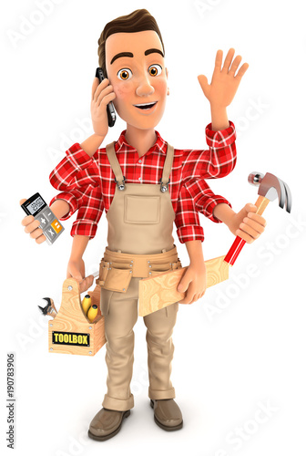 3d handyman multitasking