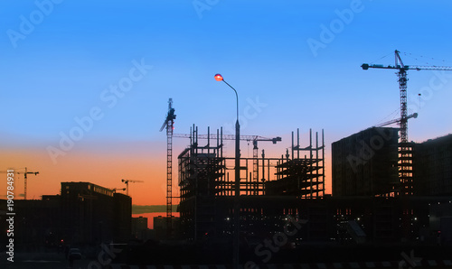 Building site and cranes