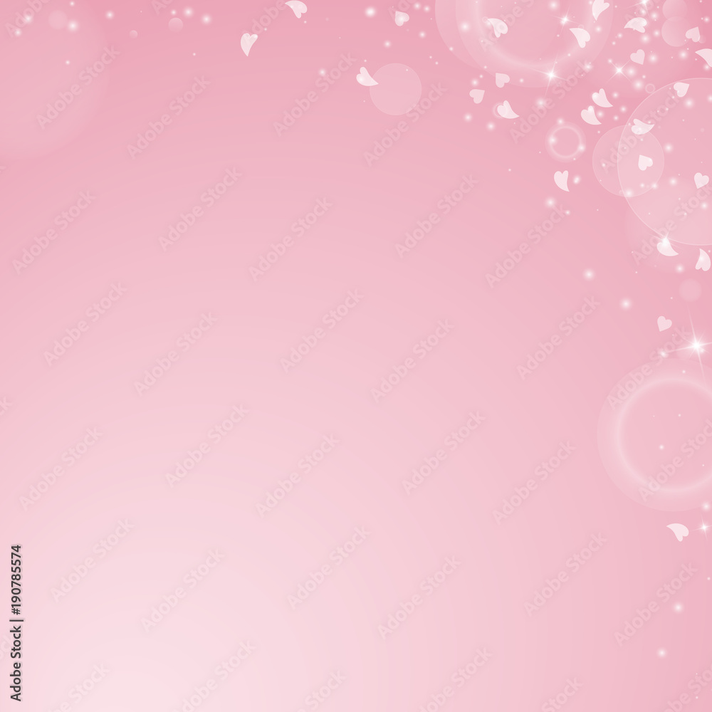 Falling hearts valentine background. Abstract right top corner on pink background. Falling hearts valentines day immaculate design. Vector illustration. Falling hearts valentine background. Abstract right top corner on pink background. Falling hearts valentines day immaculate design. Vector illustration.
