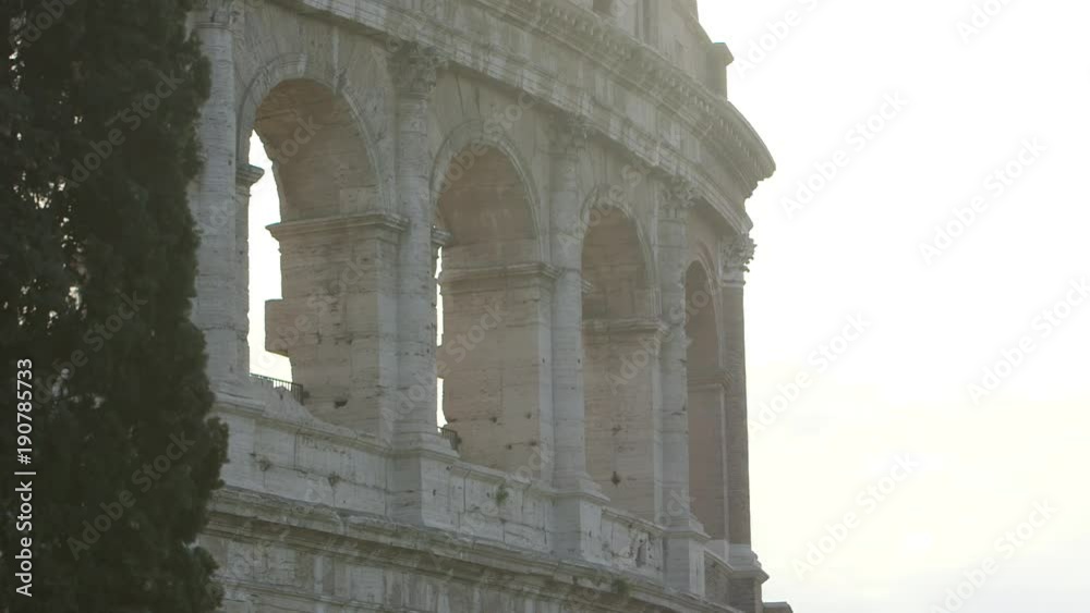 detail of colosseum during sunset slow motion detail of colosseum during sunset slow motion