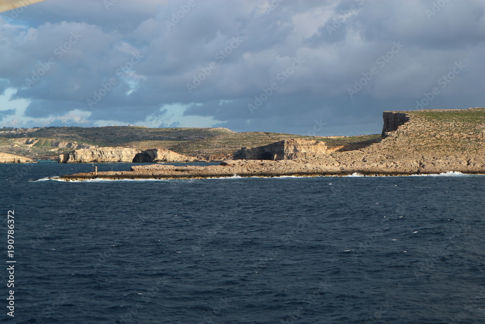 View of Comino island cliffs, Malta