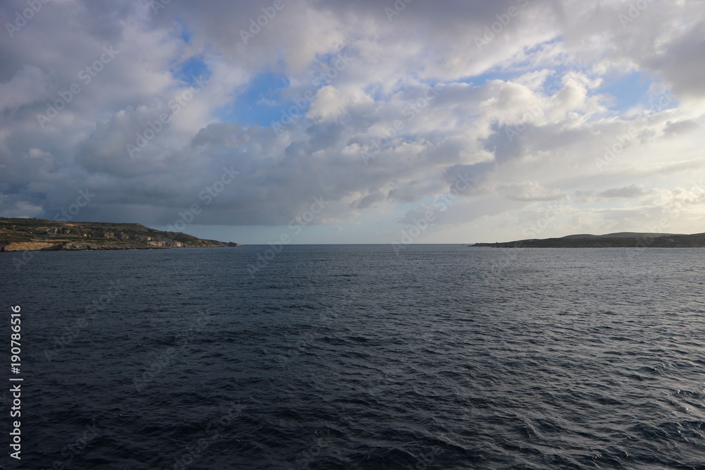 Obraz premium View of the Comino island and Malta